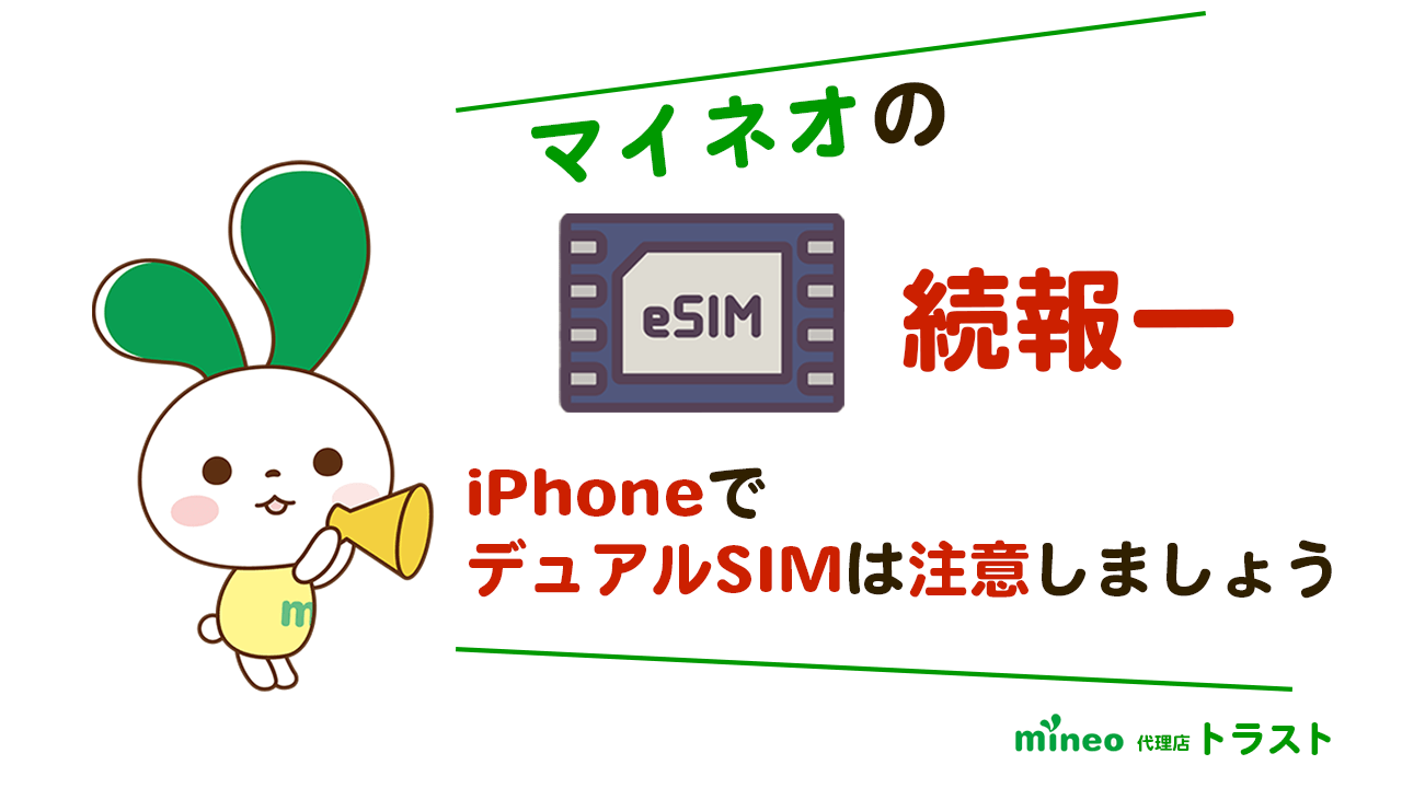 マイネオ mineo eSIMの続報　iPhoneでデュアルSIMを使うには注意が必要です。