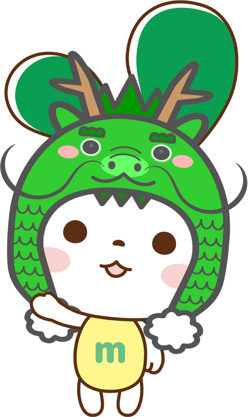 龍の被り物をしているマイぴょん