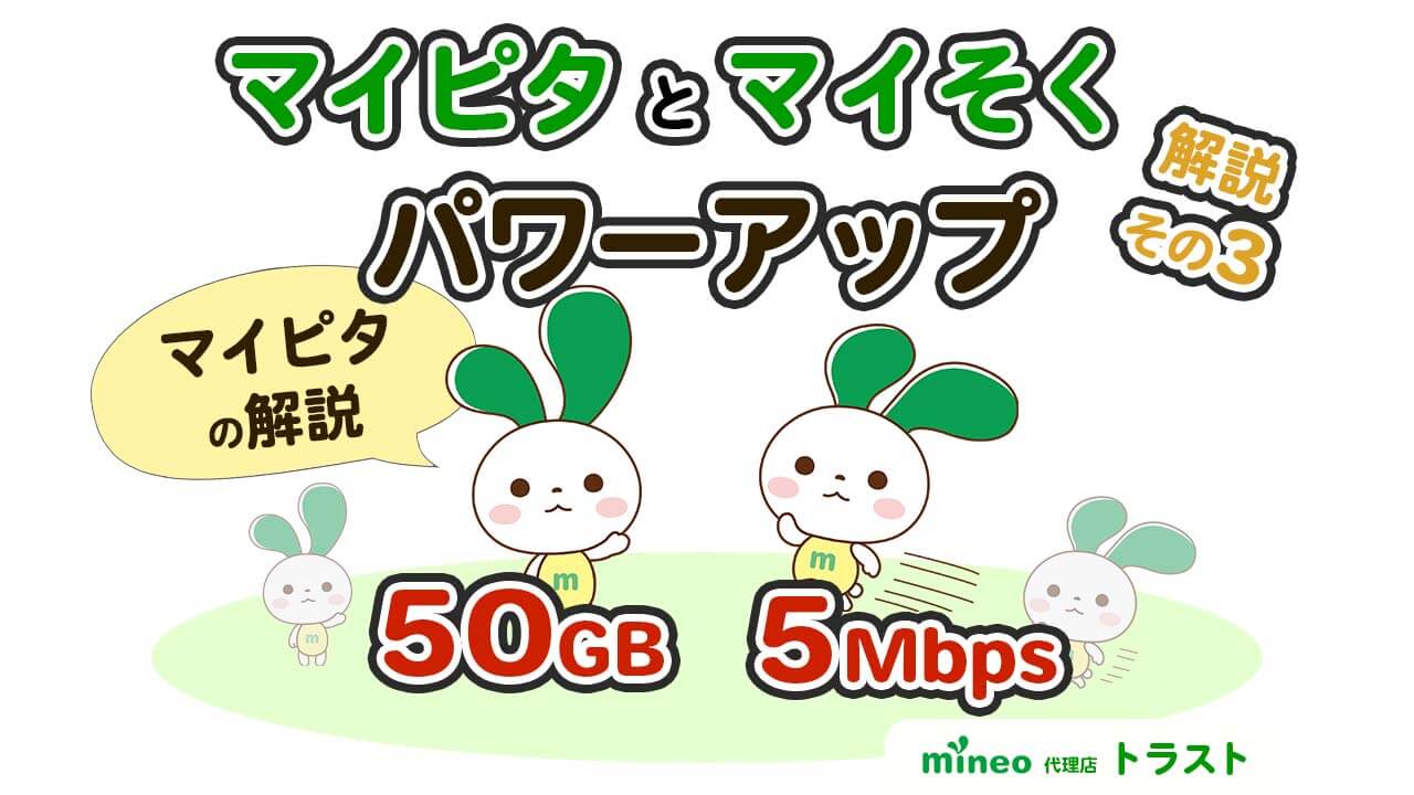 マイピタとマイそくパワーアップの解説その3。マイピタ50GBを詳しく解説　mineoパートナー代理店トラスト